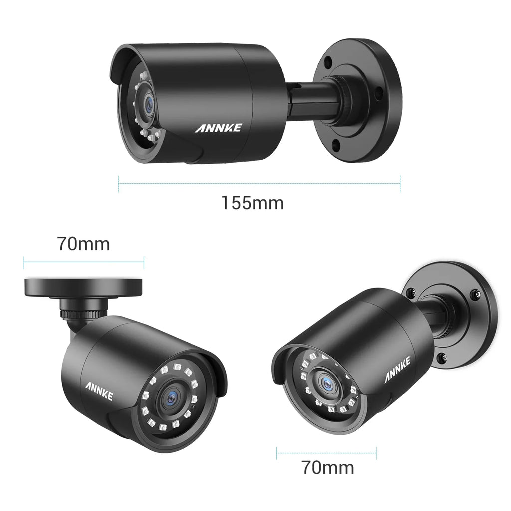 ANNKE TVI Indoor, Home Vision, Camera Security Night/Day 1080P Waterproof, IP66 Bullet Outdoor HD CCTV Surveillance Camera 1920TVL, Pack 4