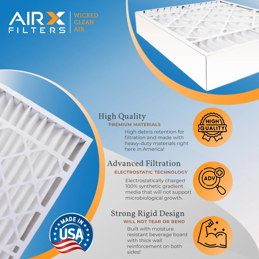 FPR 1000, MPR Pack WICKED 2 Filter Filter with USA 1200 Made 20x20x5 000-0448-003 MPR CLEAN 7 FILTERS AIRX Air to 20x20x5 MERV & Comparable Premium by Skuttle 11 AIR. Compatible Furnace