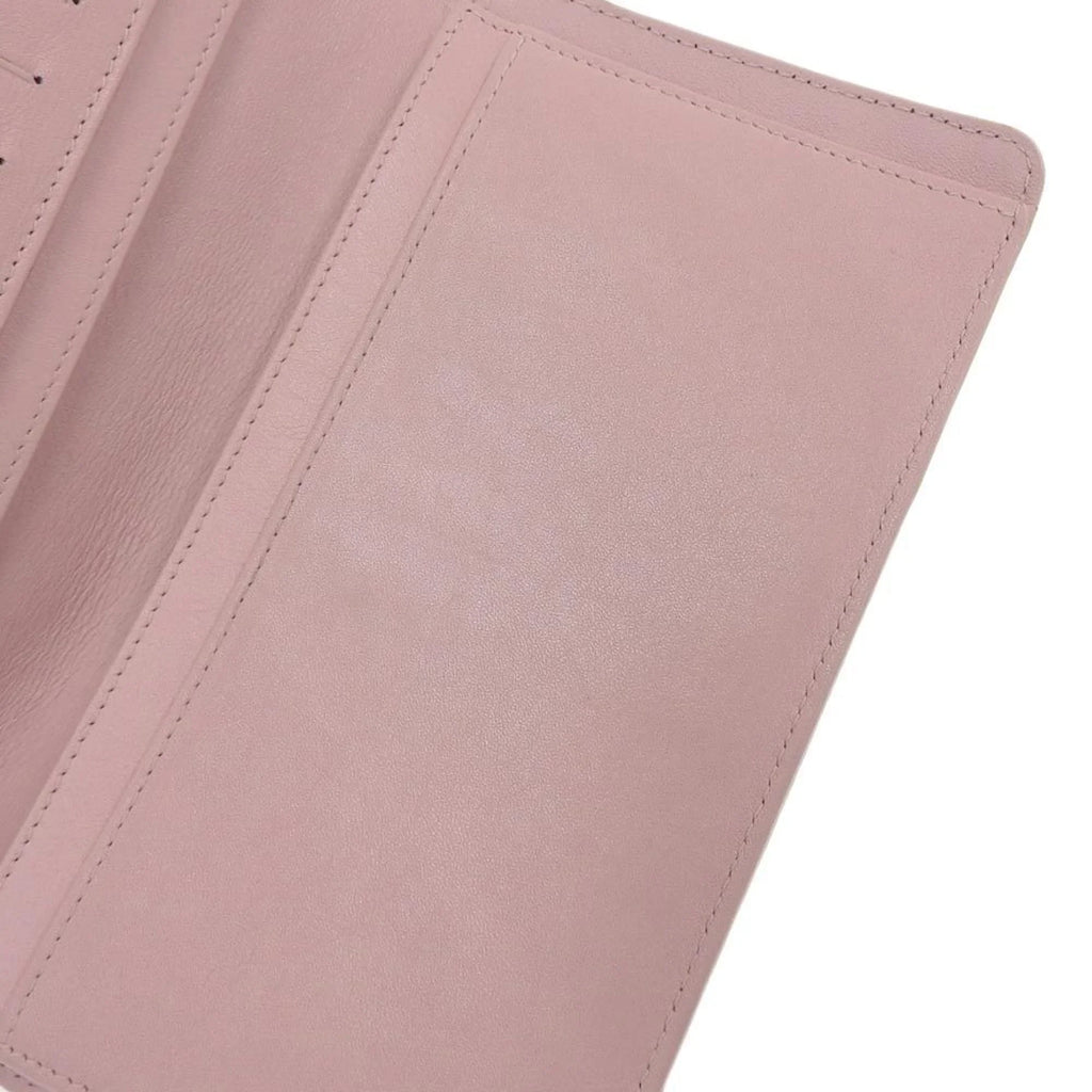 16 here bi-fold Pre-Owned wallet caviar (Good) long skin Chanel A48651 logo series mark pink CHANEL