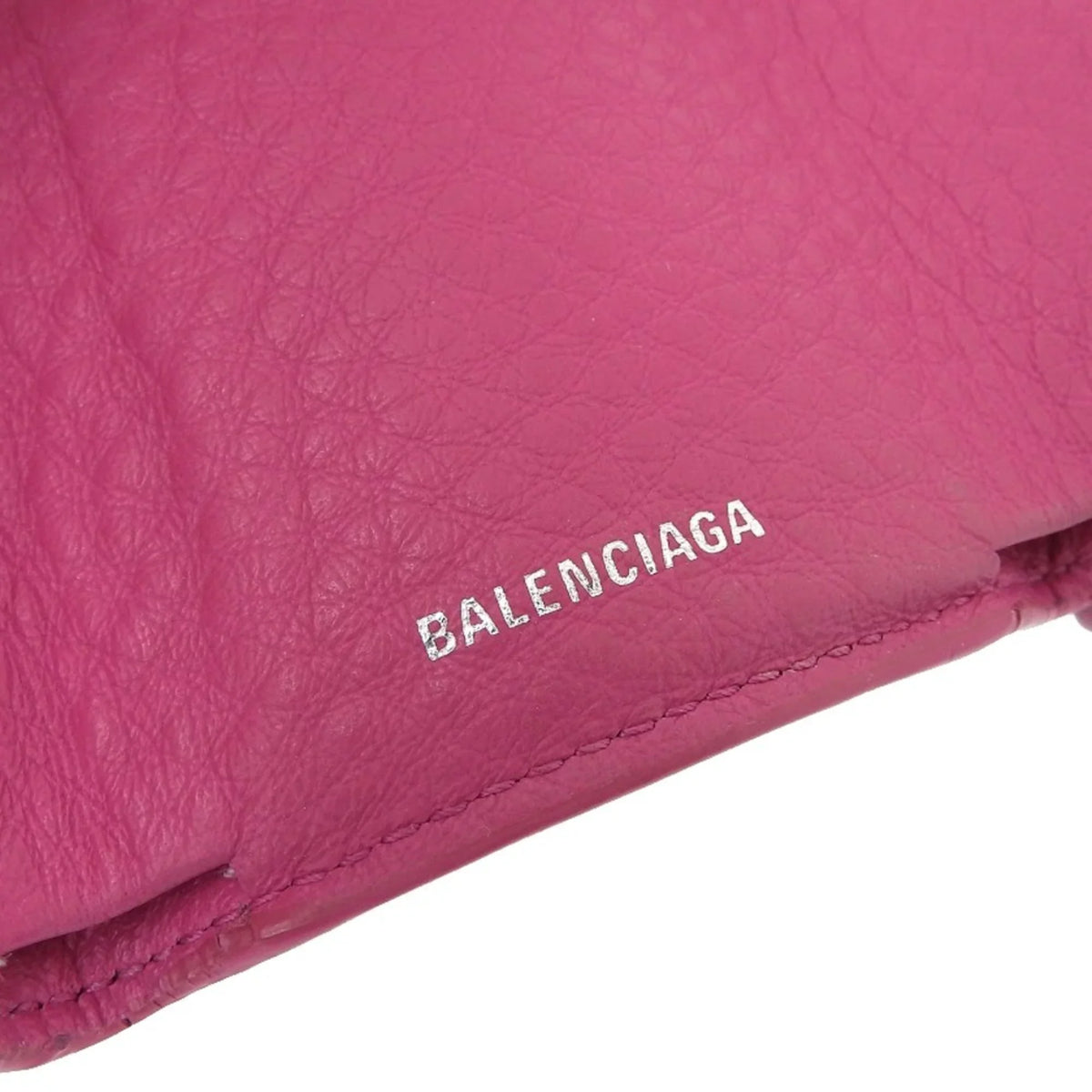 wallet (Good) Pre-Owned with 391446 BALENCIAGA pink paper tri-fold mini hook leather Balenciaga