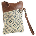 Leather OHLAY Upcycled Canvas bag KB WRISTLET women western Genuine purse handbag
