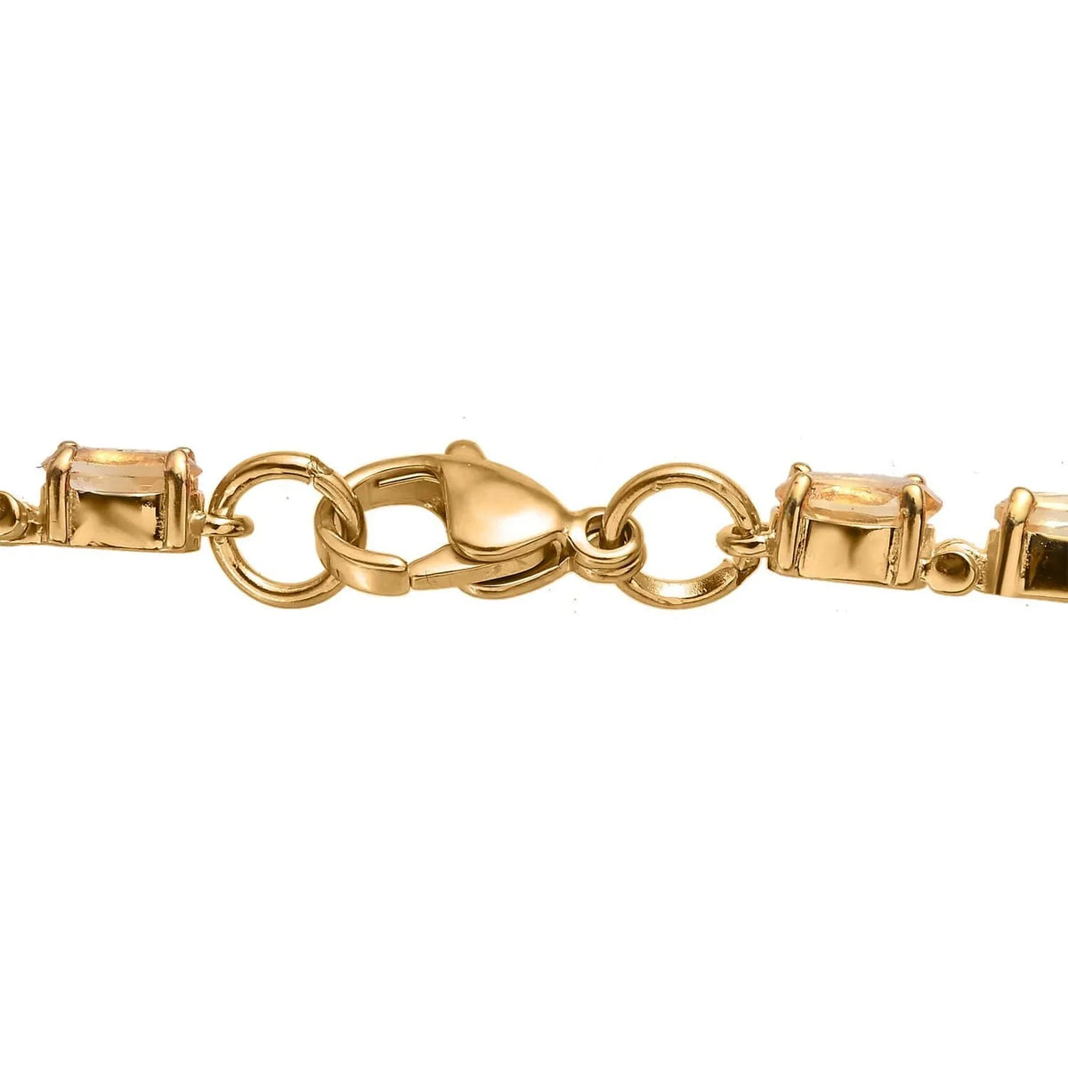 Shop Size Citrine Ct Women Ion 7.38 Birthday Gold Steel Oval for Jewelry Bracelet 7.25" LC Yellow Plated Gifts Stainless