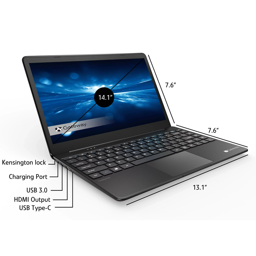 Slim Fingerprint Black Iris® (Refurbished) Core™ Notebook, Gateway FHD, 10 Ultra Webcam, Graphics, Core, Quad i5-1135G7, 1MP 14.1" Scanner, by HDMI, Intel® Home, 16GB Tuned Windows Xe Intel® THX™, Restored SSD, RAM, 512GB