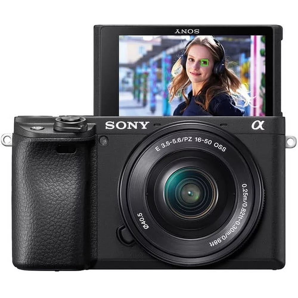 Pixi 16-50mm a6400 & Flip Video, Compact with Digital Essentials Camera Lens Focus, Camera: Auto 4K Mirrorless Interchangeable Real-Time Lens Sony Eye Kit Alpha APS-C + Screen