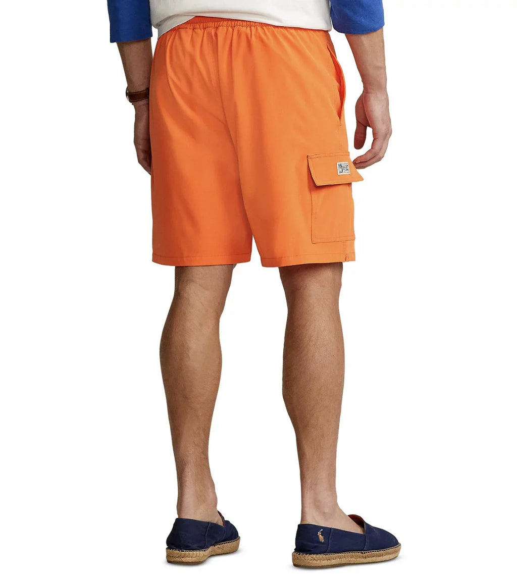 Orange, Classic Kailua Men's Fit Ralph Polo Trunks, Lauren Swim S $75
