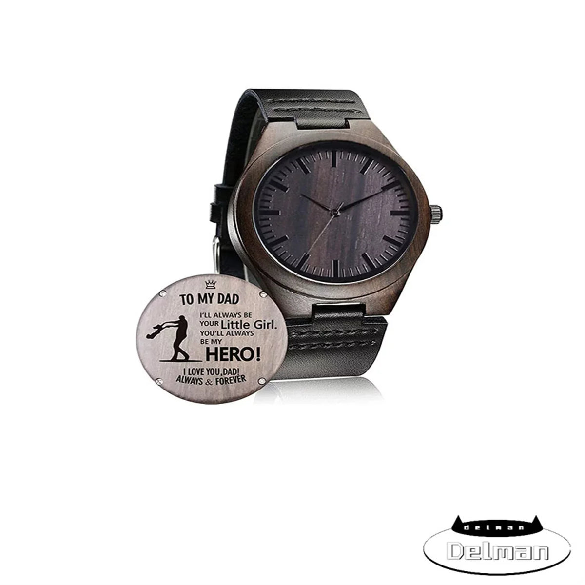 Casual Husband Wooden Handmade Wood Women Engraved Watch, Family Dad Watch for Mom Son Men Wife Customized