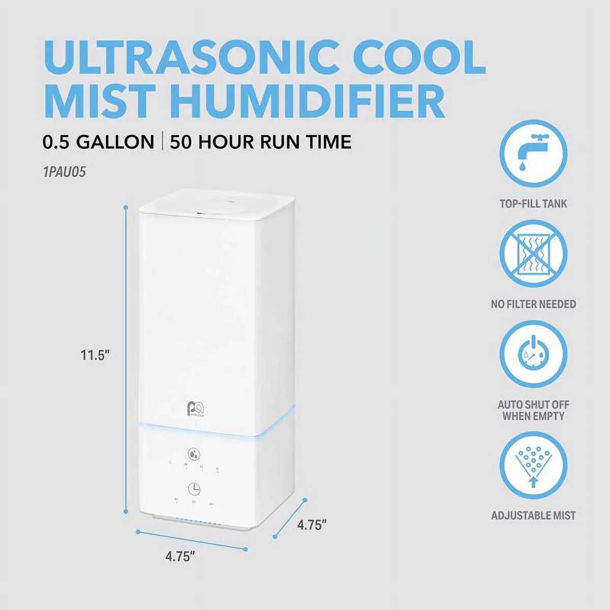 Ultrasonic Humidifier Perfect Electronic Aire gal 0.53