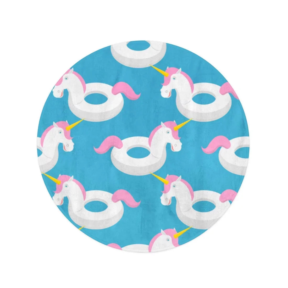 Mat Round Towels Unicorn Circular Blanket inch Beast Blue for Throw 60 Tapestry Magic Circle KDAGR Travel Beach Inflatable Toy Swimming Towel Pattern Beach