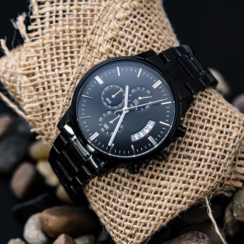 Gift Customized Fiance Chronograph Black Getting To - My For Watch Future - Married, Stunning Husband