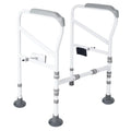 Rails Handles Non-Slip Disabled, for Fit Toilet with Free-Assembly, Support Aid Safety Toilet All Large Toilet for Safety Adjustable Mats, Standing Frame, Toilet Toilets Elderly,