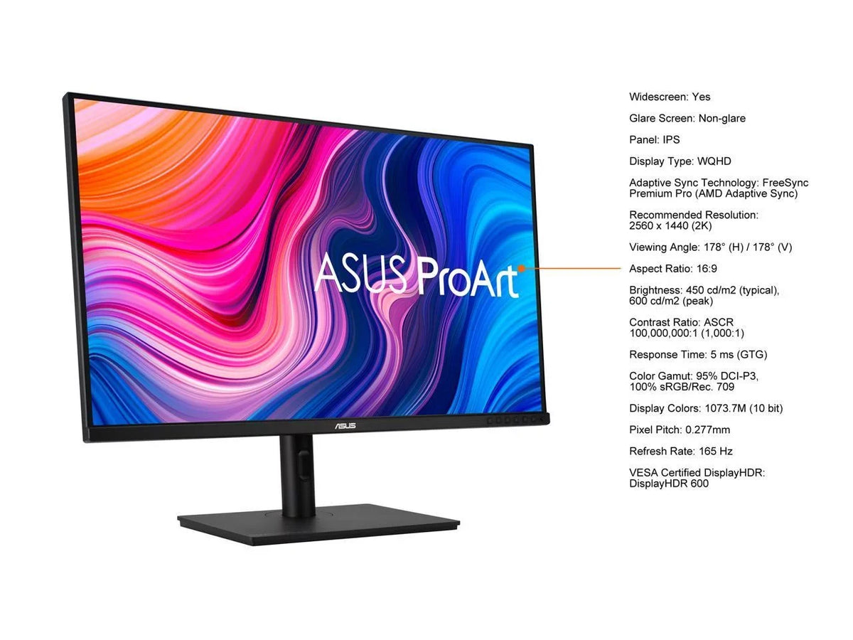 1440P Display IPS, - 32" ASUS Delivery, Calman Verified, Power Delta Monitor 2, E 95% HDMI, DCI-P3, < USB sRGB/Rec.709, C-c ProArt USB-C (2560 165Hz, (PA328CGV) 100% 3.1 DisplayPort, 1440), Hub, QHD x