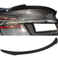 2013 2012 Compatible 2015 2014 2016 Ikon Motorsports Wing H Rear 2018 Style Spoiler Trunk Model 2017 S with Tesla - Fiber CF Carbon 12-23