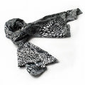 Black Blancho Silk Print Distinctive & Animal Leopard White Fashion Scarf/Wrap/Shawl(Large) Soft
