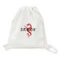Dragon Mesh Bag Animal East West Canvas Reusable Mythology Drawstring Shopping Backpack Winged