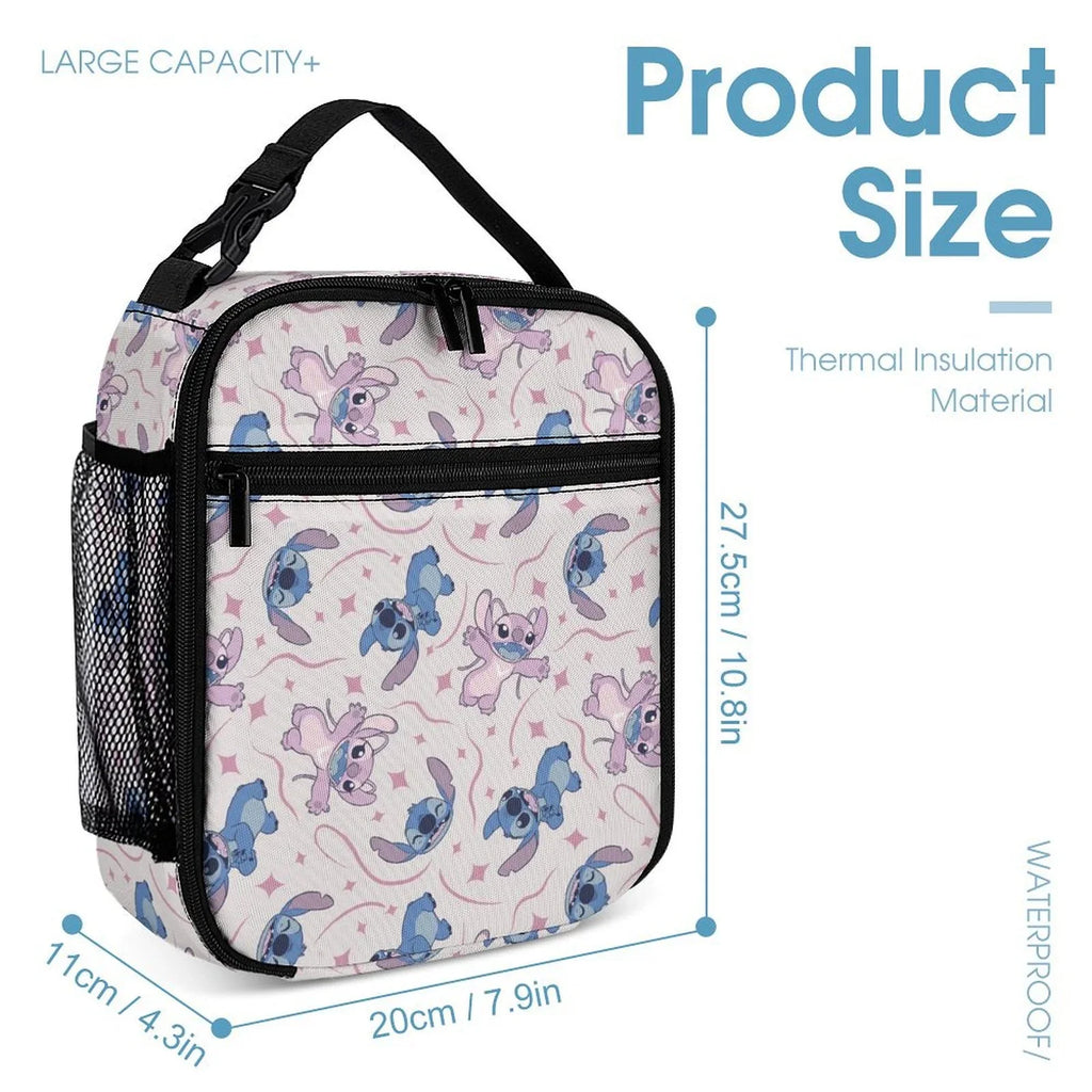Lilo Kids Boys Bag Portable Lunch Tote Bento School Adult Cooler Thermal Stitch Office Bag Blue Girls For Insulated Handbag