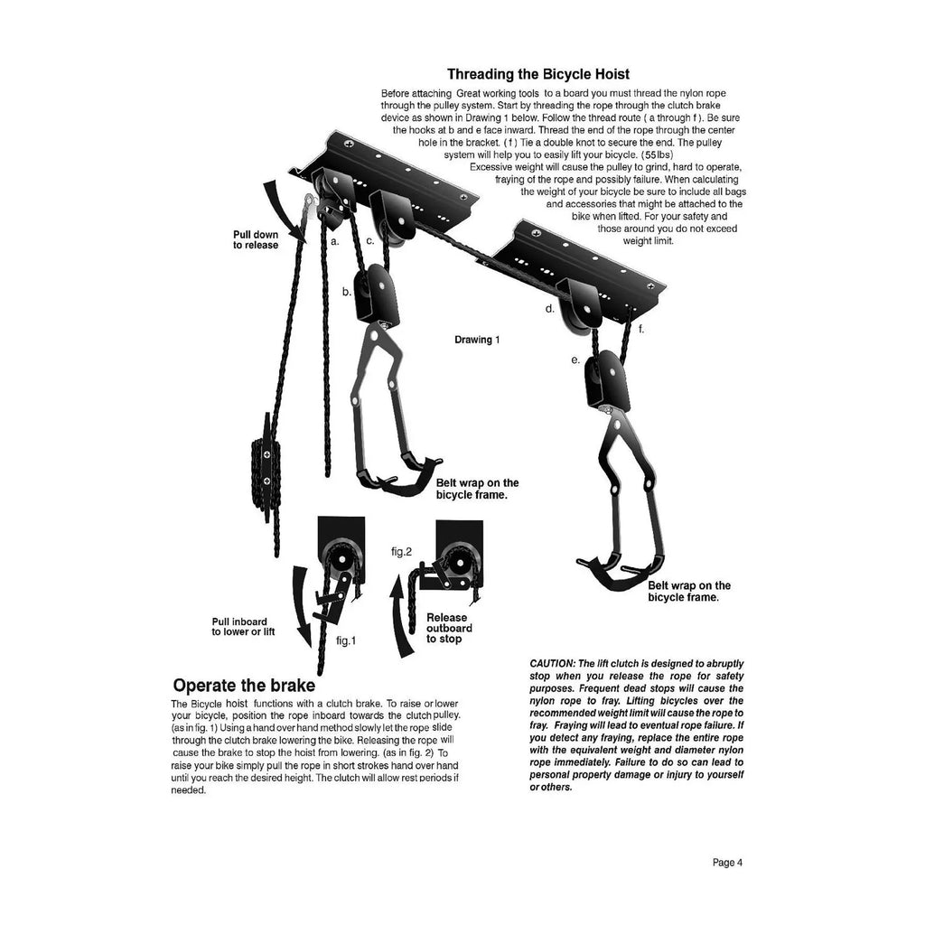 Of for Mount Lbs for System Hangers Ceiling Pulley Garage Bike TOOLS GREAT Bike Limit, Bike WORKING Set Storage Garage Storage, 55 2 Hoist