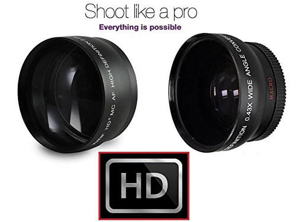 Angle Panasonic For Compatible) DMC-G7K Wide Lumix Set Lens & Hi-Def Telephoto DMC-G7 (46mm