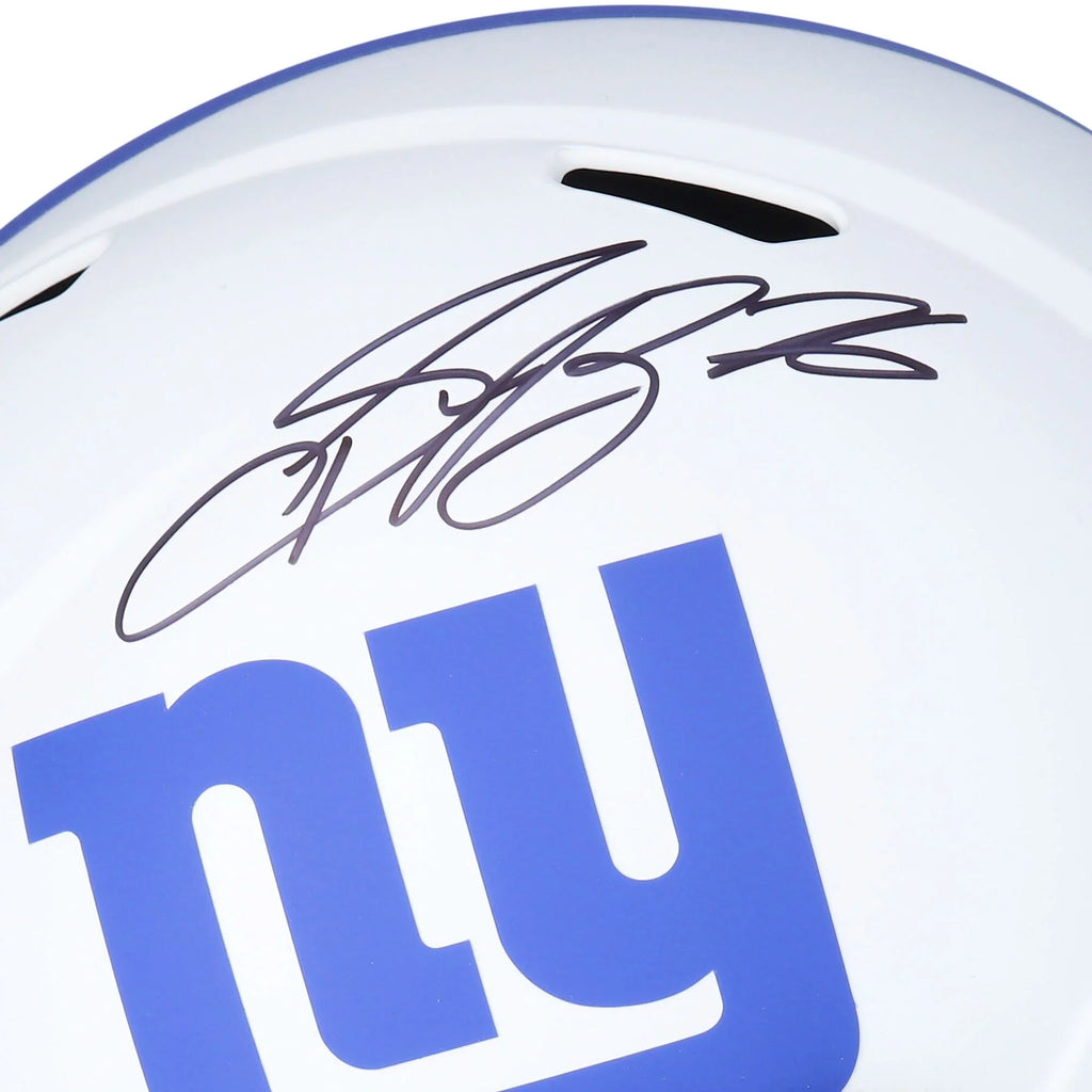 Speed Lunar Helmet Giants York Riddell Saquon Barkley Autographed Replica New