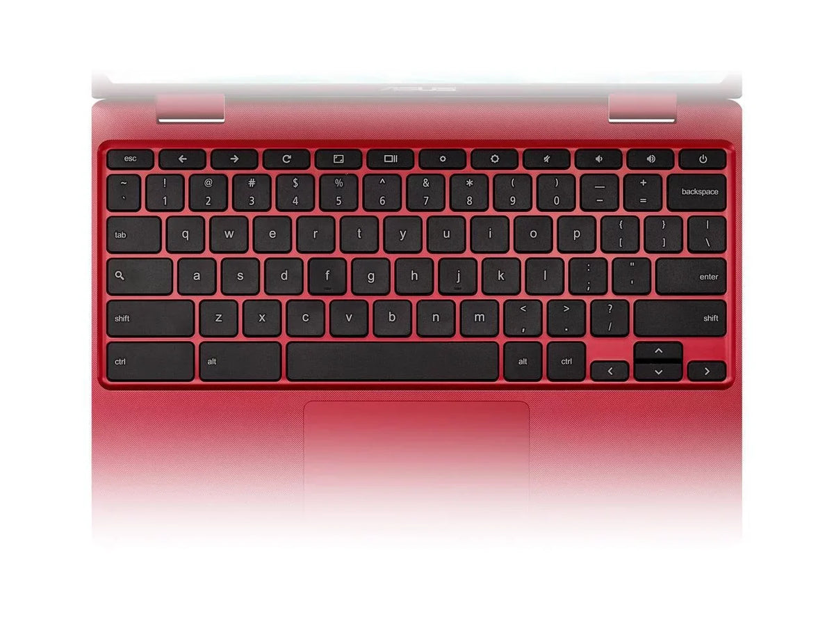 Intel ASUS Red, Chromebook 32GB 4GB Flash Storage, C223NA-DH02-RD Laptop Celeron, in RAM, 12,