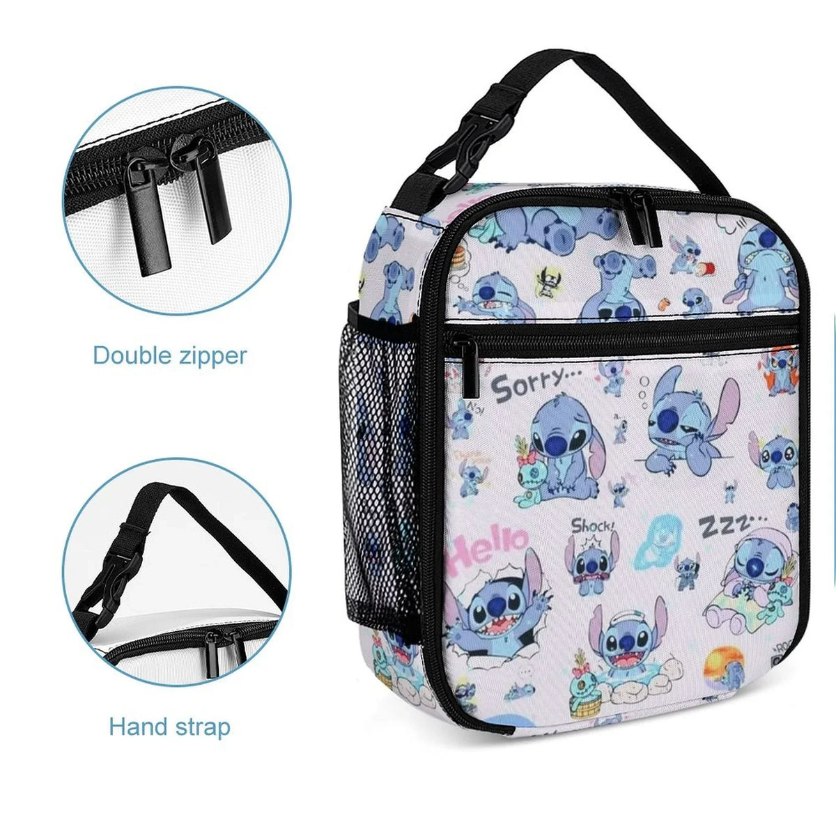 Lunch Bag Bag Boys Bento Cooler Stitch Lilo For Tote Handbag Adult School Insulated Office Thermal Kids Girls Portable