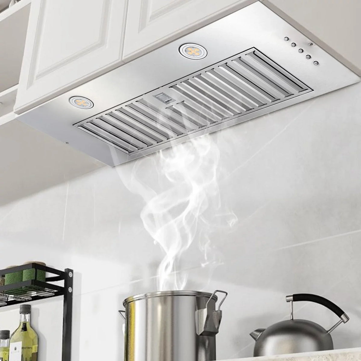 600 in Hood Hood Cfm inch Vent Non-Ducted Built 3-Speed 20 Integrated Range Cabinet Range