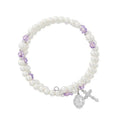 & Beads Amethyst Stretch Bracelet June Mcvan BR7AM Crystal Pearl