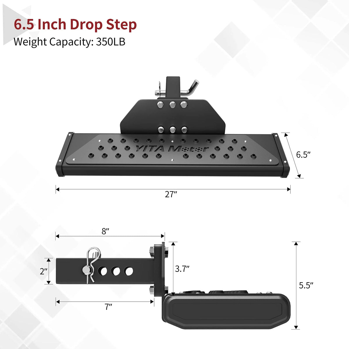 Fits 2013-2016 F-SPORT, Receiver XLT 6.5" Bar Trailer X W Rear FORD 2" 350 Ledkingdomus LEXUS BASE/350 2015 Guard Step RX 27" Hitch Running Towing Bumper for select: EXPLORER Board