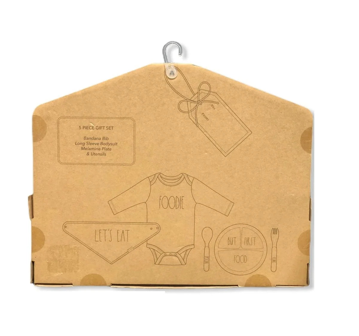 Rae Foodie Piece Dunn Utensils Plate Bodysuit Months) Baby Bib Set: Gift 5 (0-3