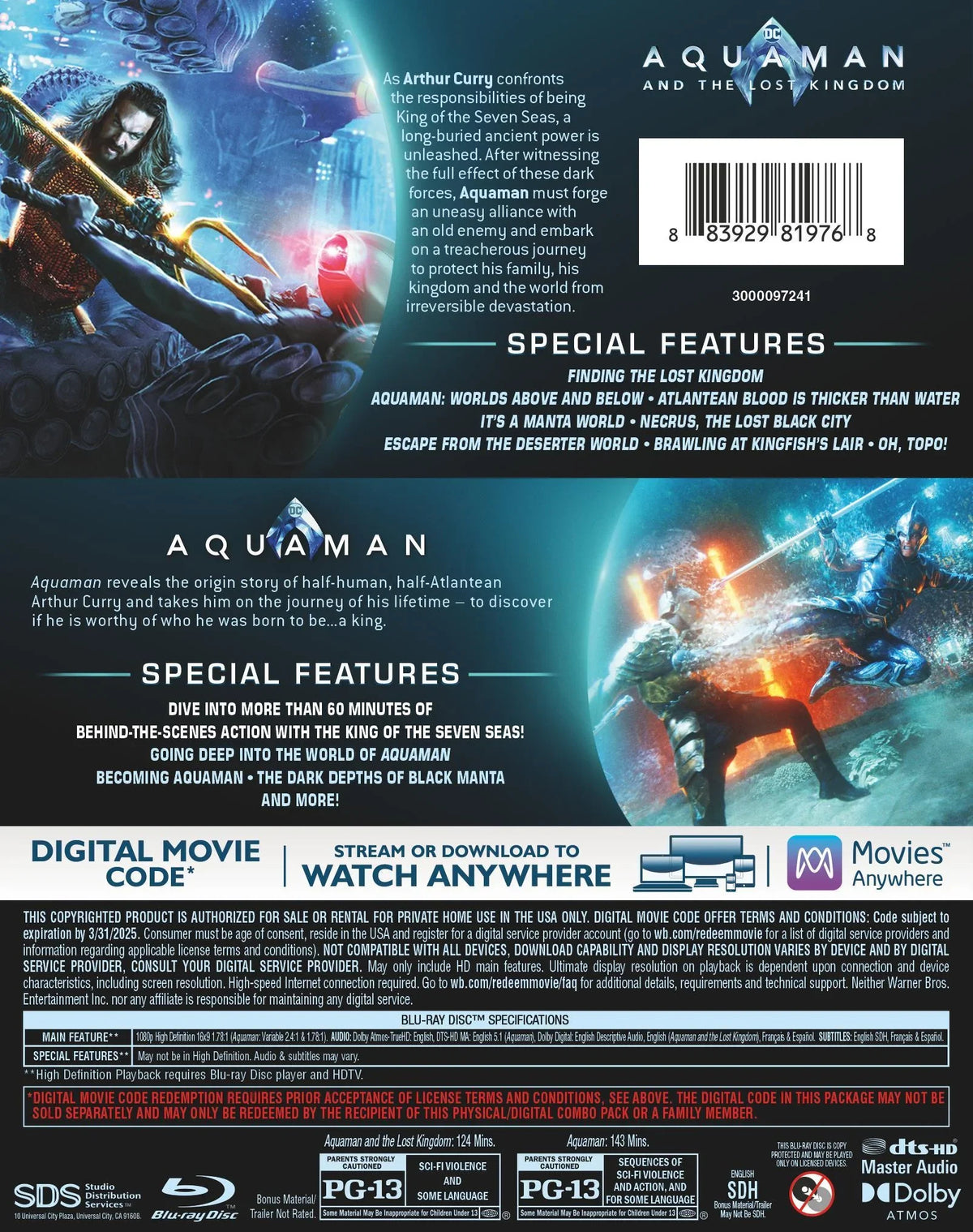 Copy) (Blu-ray Aquaman 2-Film Collection + Digital
