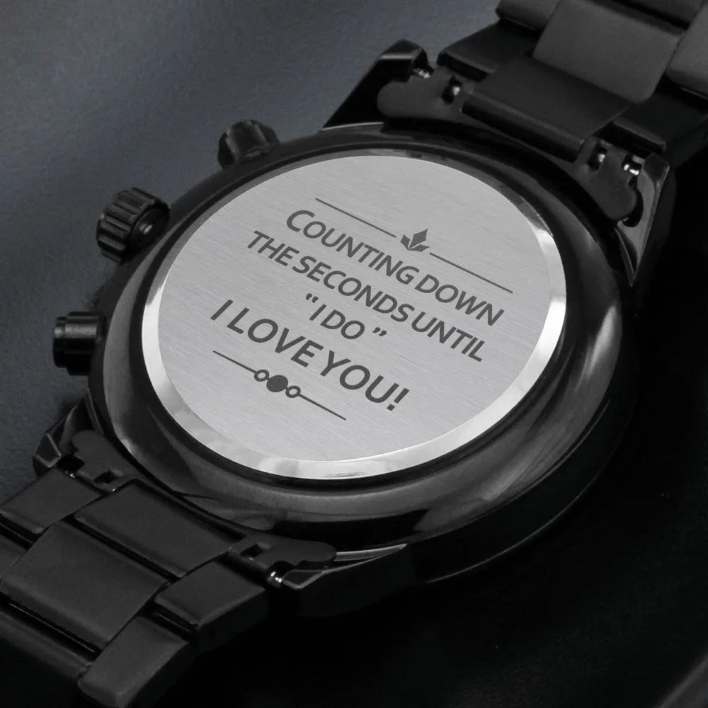Gift Customized Fiance Chronograph Black Getting To - My For Watch Future - Married, Stunning Husband