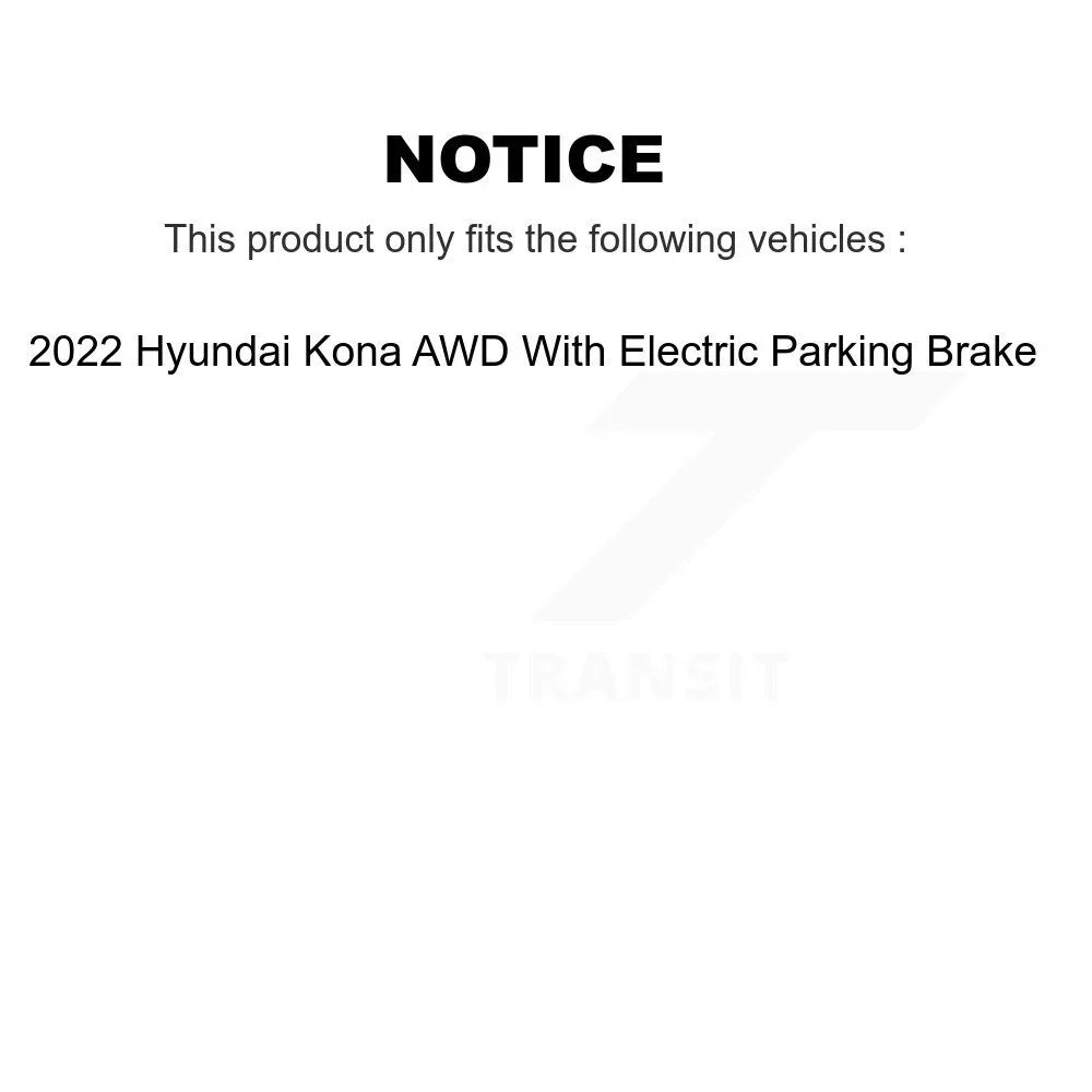 Front AWD Transit Hyundai For Kit And Brake Pads Rear 2022 With Electric Kona Semi-Metallic - Disc K8S-103756 Auto Parking Rotors