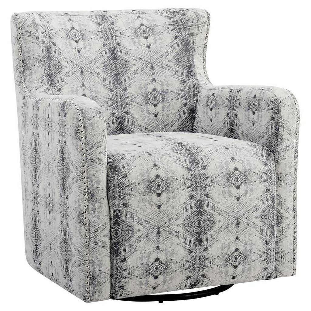 Swivel Lexicon White Contemporary Chenille in 30" Off Geometric Chair Lonita
