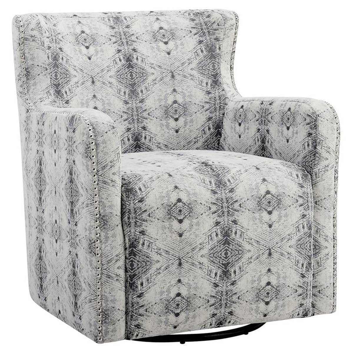 Swivel Lexicon White Contemporary Chenille in 30" Off Geometric Chair Lonita