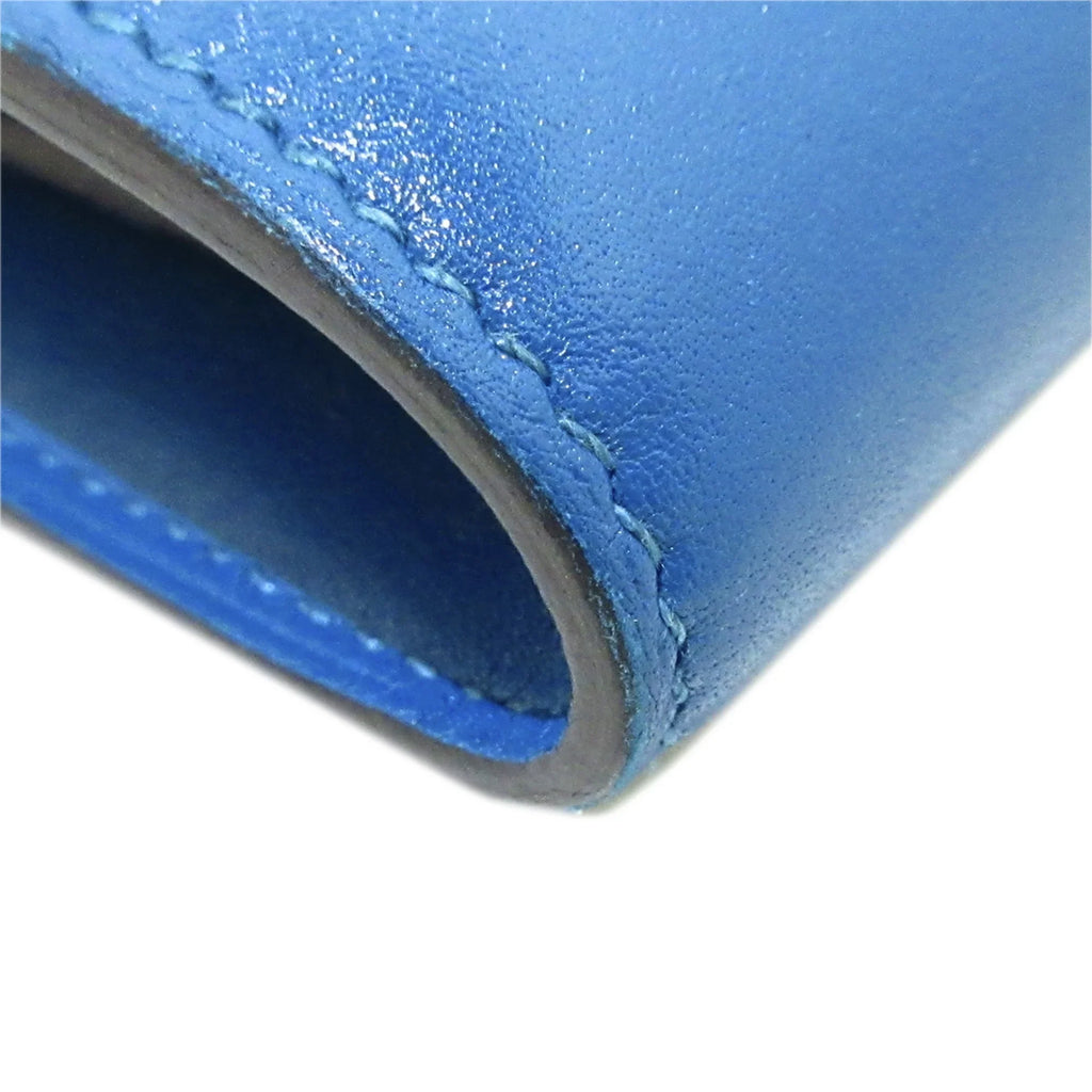 Wallet Wallets Authenticated Pre-Owned Small Constance (Good) Unisex Calf Hermès Leather Compact Blue