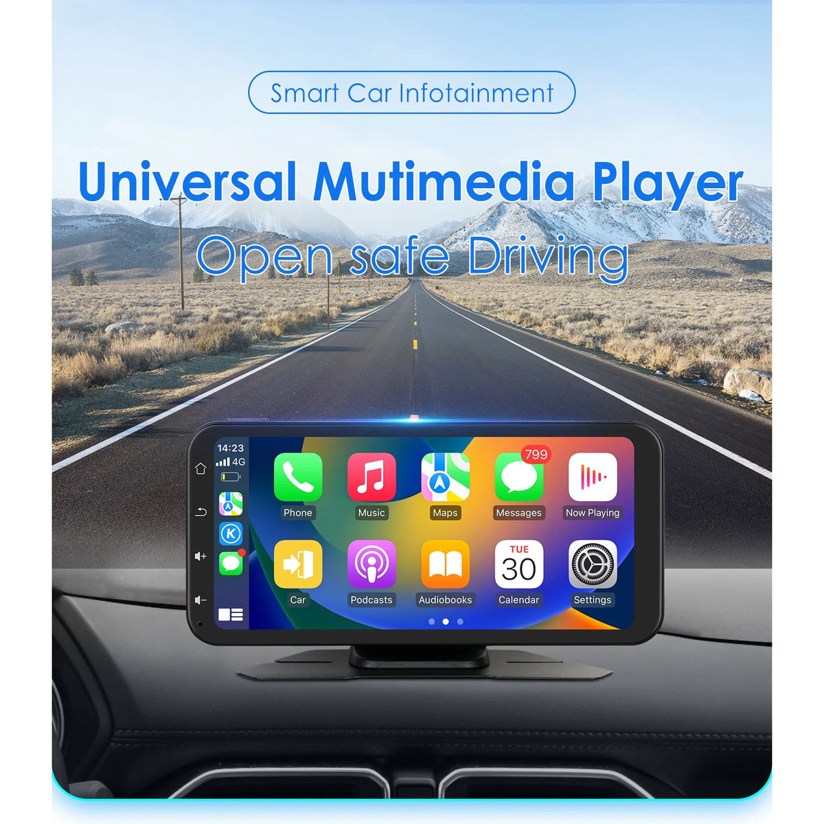 Audio Support Radio Apple 6.25" Wireless Ossuret With Car Stereo Camera Navigation Android Carplay Bluetooth Adjustable Receiver Touchscreen Backup Auto 360° GPS