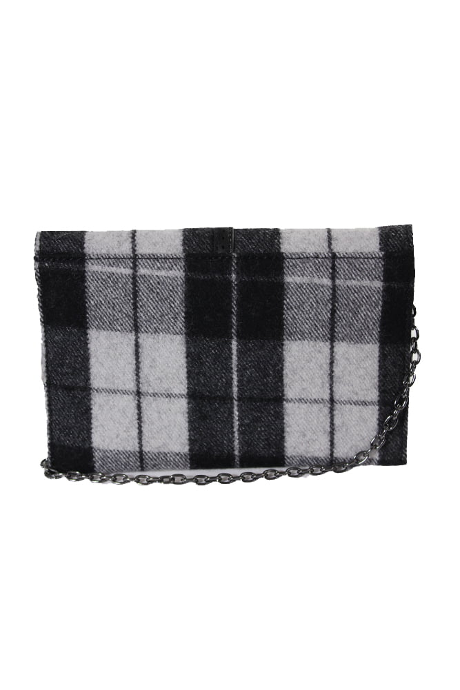 OS Bag Plaid Black Crossbody Nicole White Hudson Danielle
