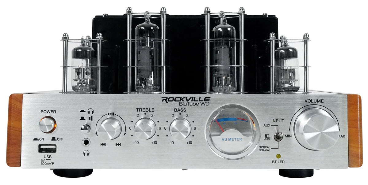 Bluetooth Rockville Tube WD Receiver Amplifier/Home Tower (2) + Speakers BluTube