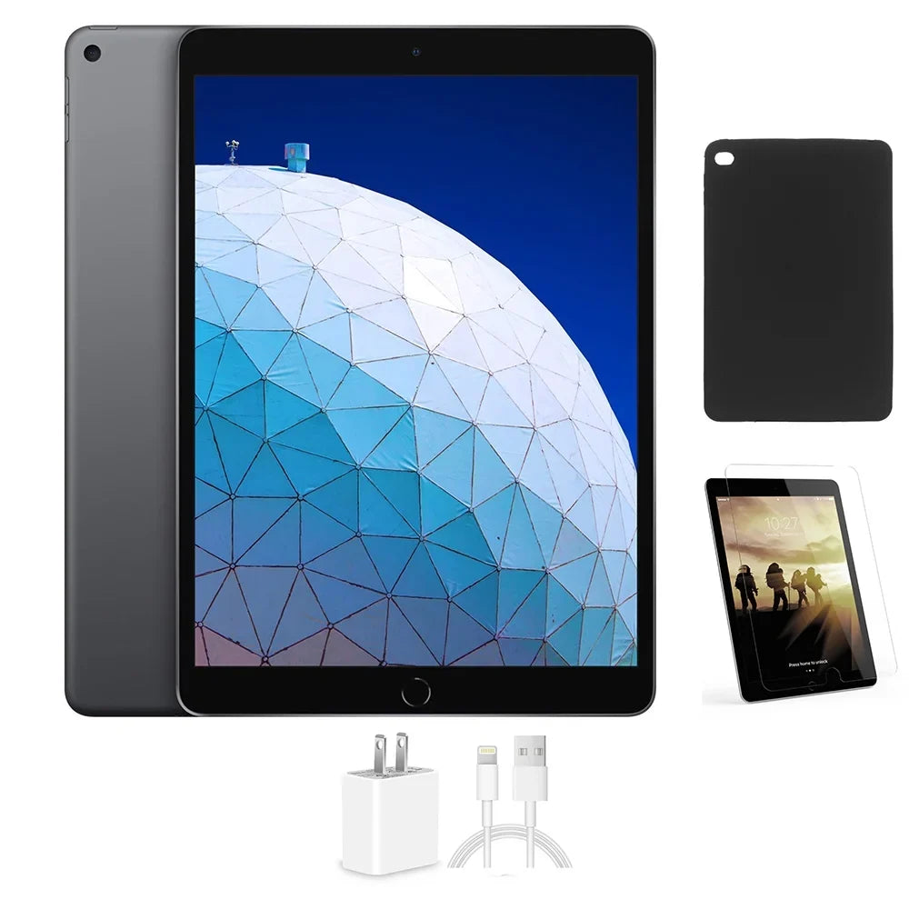 Apple with iPad Case, Generic 16GB, Bundle: Only, Wi-Fi Air (Refurbished) Glass, 2 Charger Space Gray, Tempered Comes 9.7-inch, Restored