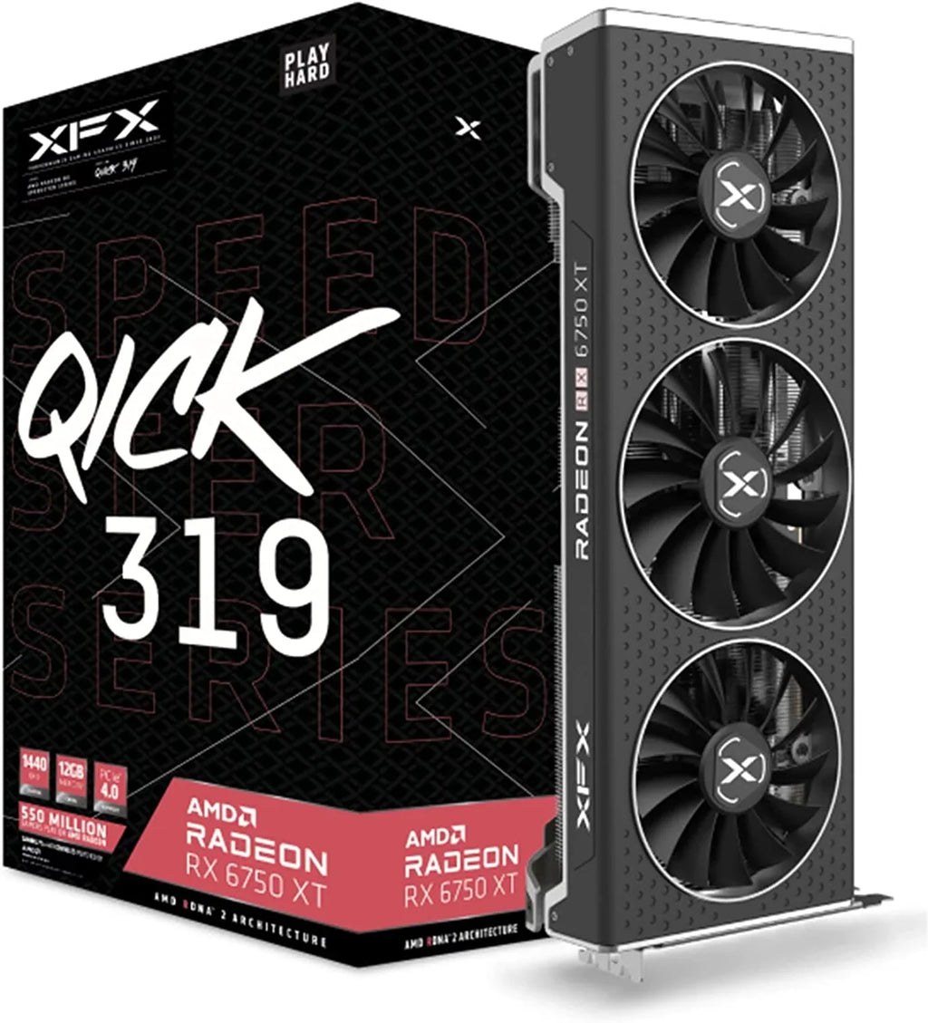 6750XT RDNA Speedster 3xDP, 2 Radeon 12GB AMD RX-675XYJFDP HDMI XFX GDDR6 RX Graphics QICK319 Gaming Card with CORE