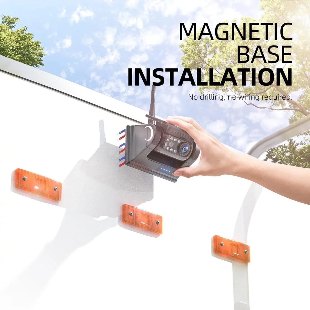 X5 Wireless Drilling 1 Backup No Min 5'' Camera Installation HD Waterproof 1080P Monitor eRapta Magnetic DIY Solar