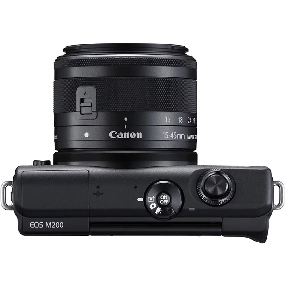Mirrorless Digital Camera 128GB with (Black) EOS Kit + 15-45mm Canon Lens M200