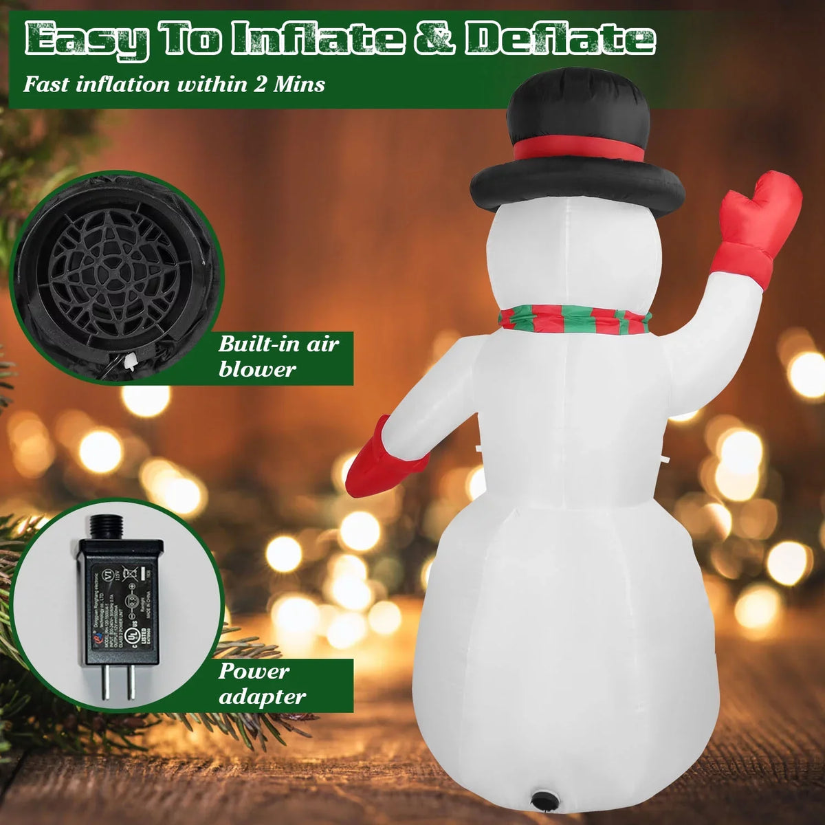 Snowman Blow Lawn Light Party 7.9ft Winter Decor Yard Snowman, Christmas Holiday Inflatable Holiday for Yard Decoration, Up Garden Up Giant iMountek Huge