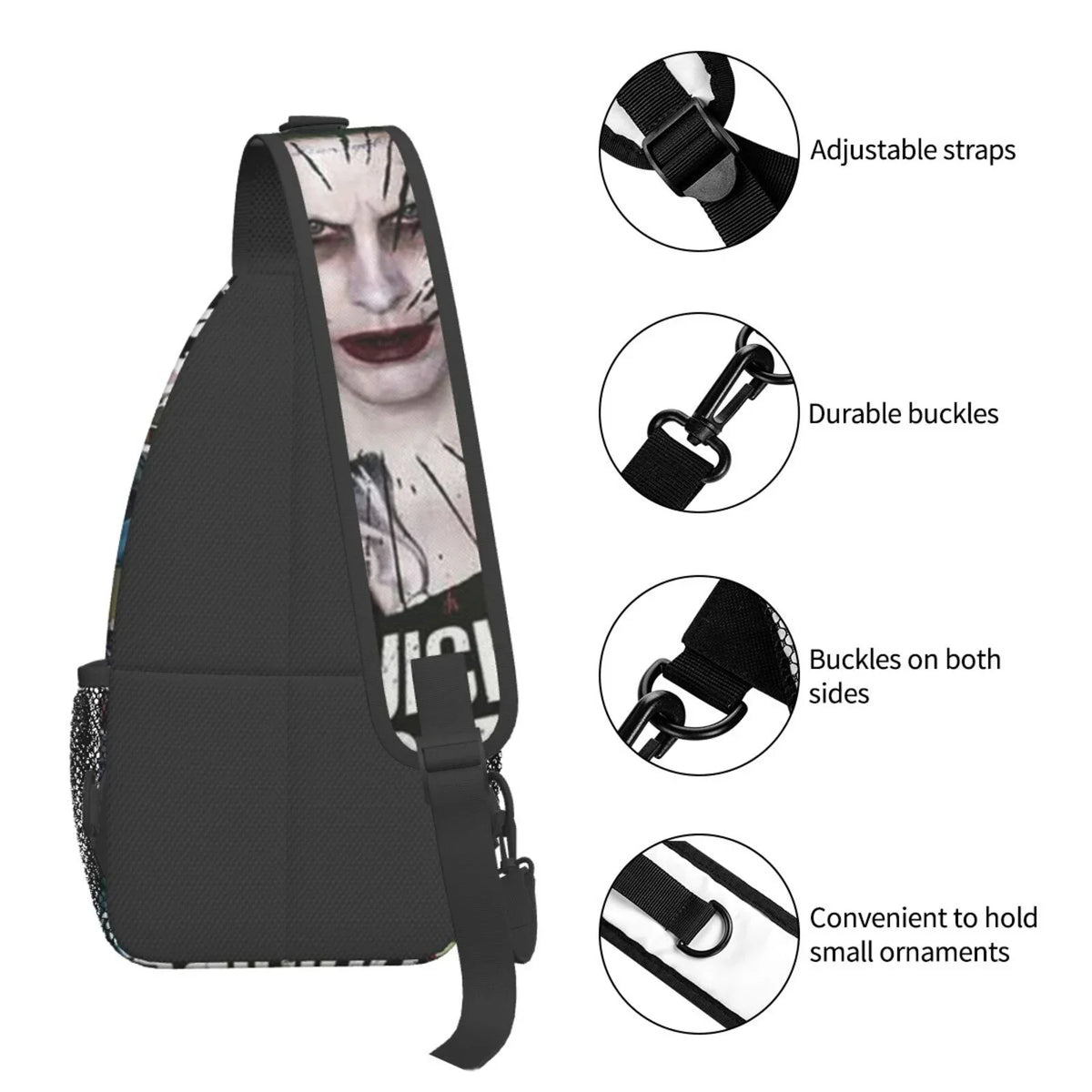 Teen For Diagonally Suicide Chest Women Joker Daypack Squad Men Bag Bags Crossbody Adults Sling Travel Backpack
