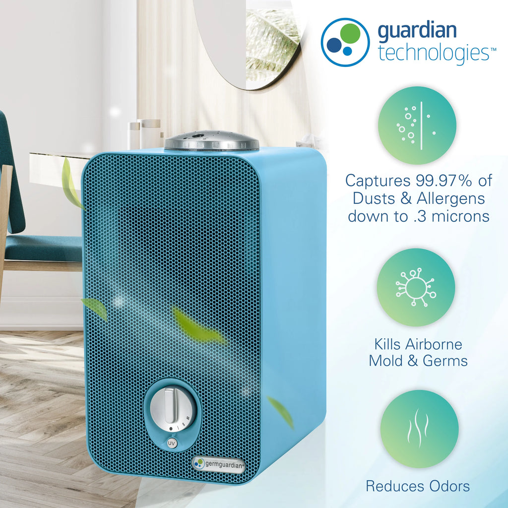 54 Light Sq. Filter, with Night ft., UV-C, HEPA Projector, Purifier AC4150BLCA GermGuardian Air
