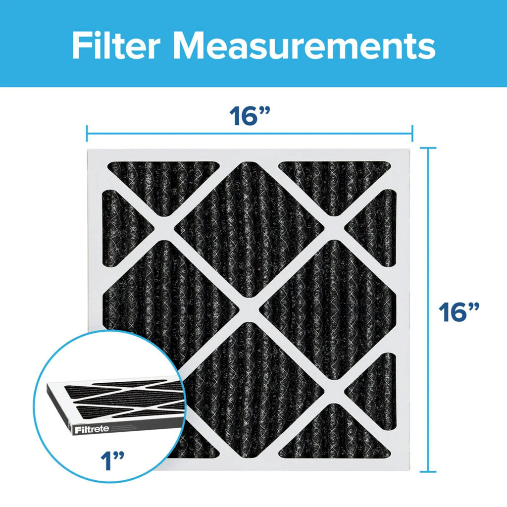 Air Reduction, Odor MERV Plus Allergen Filter, MPR Filters 16x16x1 11, 4 1200 Filtrete