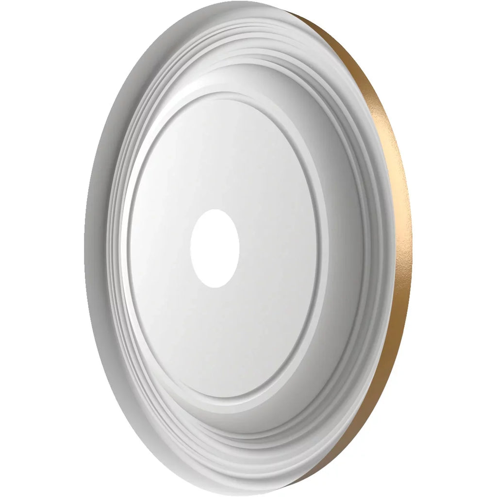 1/2"P 13 x up Metallic Rush 1/2"ID 1 22"OD Medallion to Thermoformed 3 Ekena (Fits Canopies Traditional x PVC Millwork Gold Ceiling 1/2"),