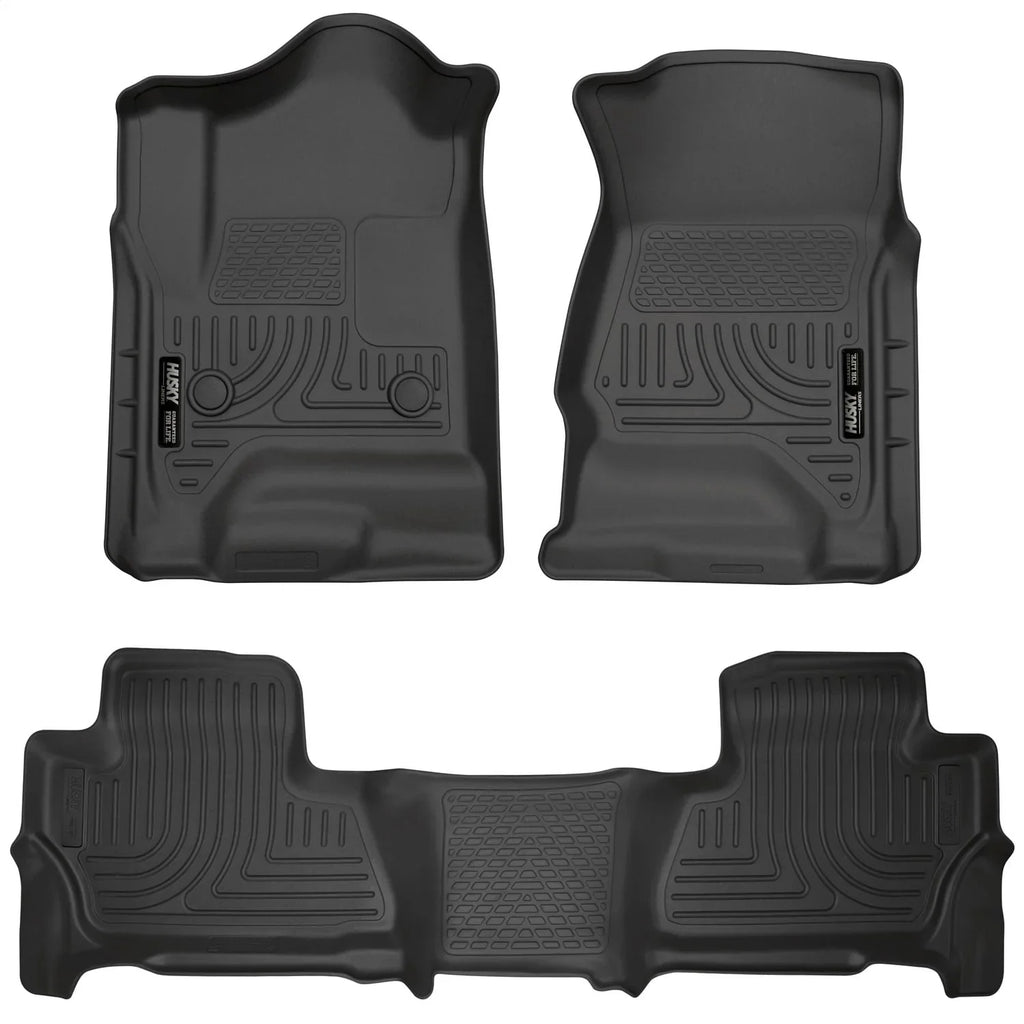 Liners Floor Chevy/GMC by Combo RealTruck 2015 Husky Tahoe/Yukon WeatherBeater Black
