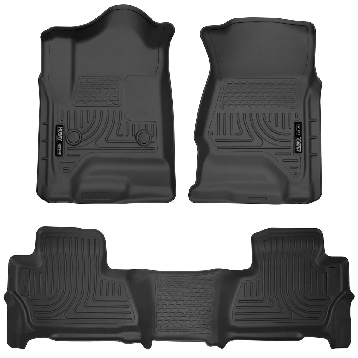 Liners Floor Chevy/GMC by Combo RealTruck 2015 Husky Tahoe/Yukon WeatherBeater Black