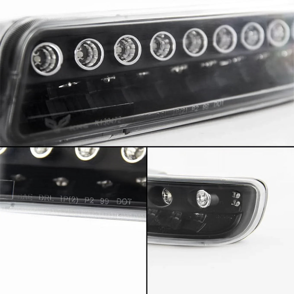 Signal Replacement + Halo Projector Lights - AKKON GMC Headlights Yukon LED Sierra Bumper For Lamps Combo