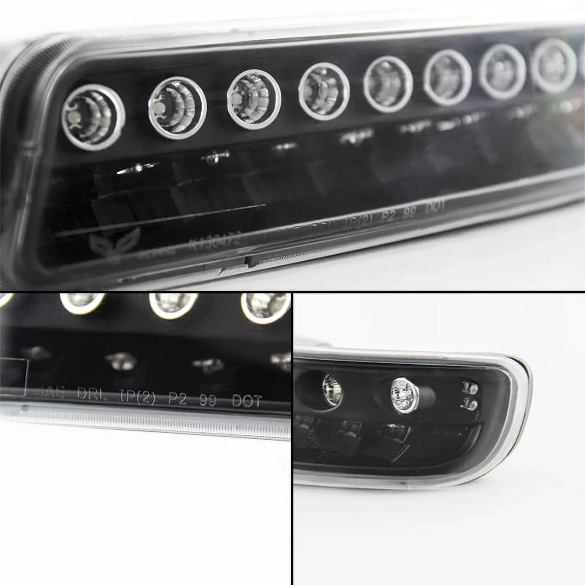 Signal Replacement + Halo Projector Lights - AKKON GMC Headlights Yukon LED Sierra Bumper For Lamps Combo
